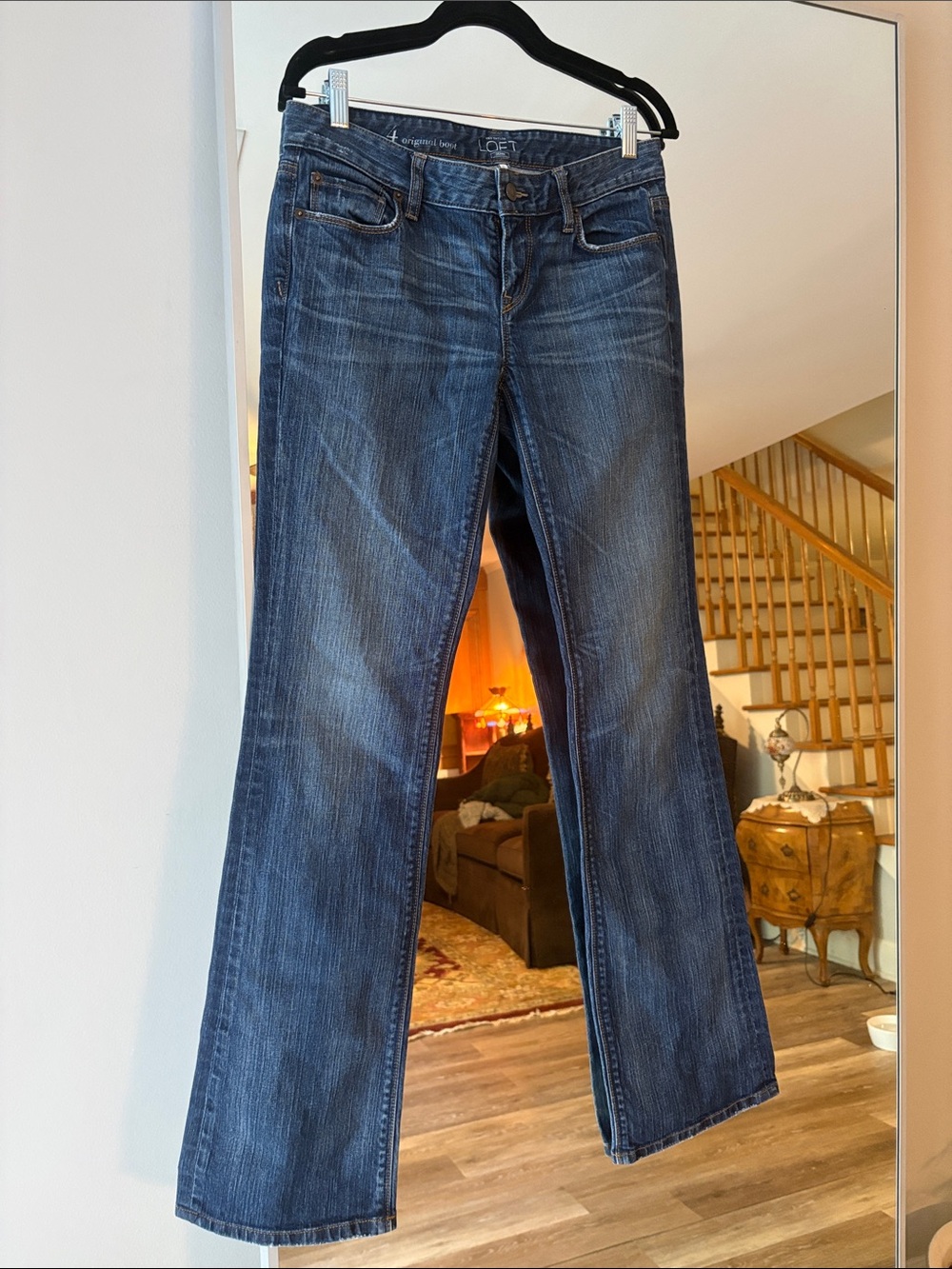 LOFT Women's Blue Bootcut Jeans - Dark Wash